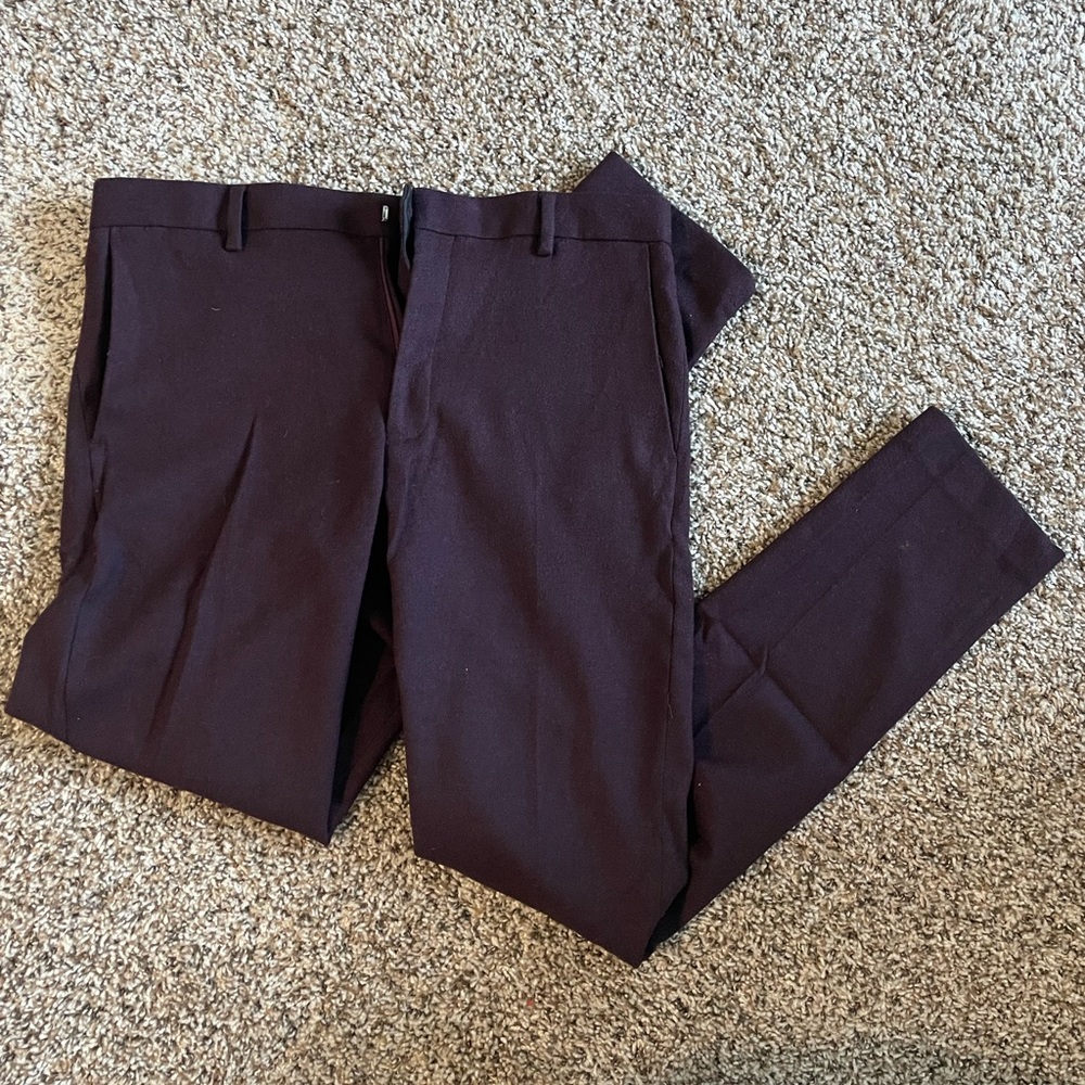 ASOS Maroon Wool Suit Pants